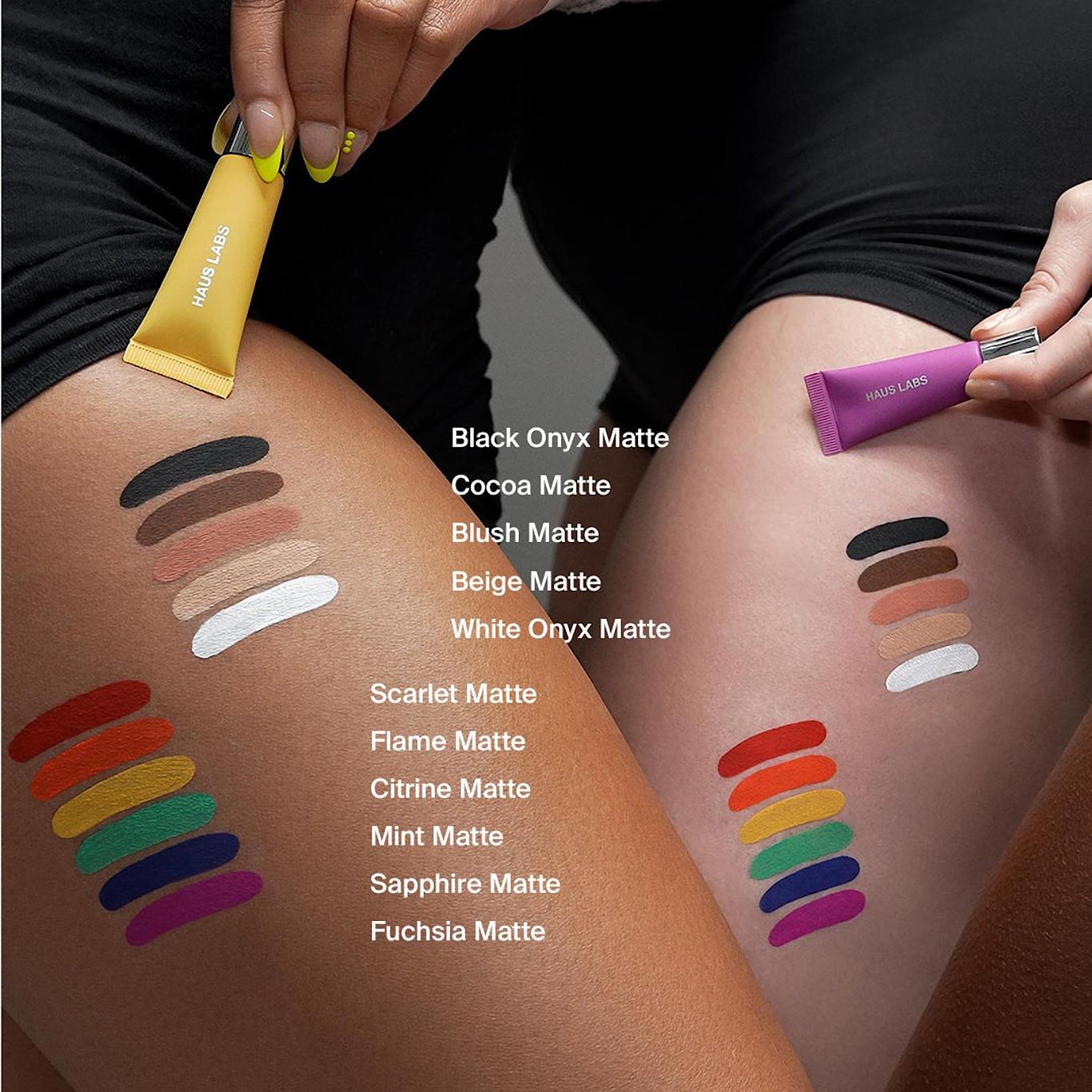 HAUS Labs Supercharged Clean Artistry Makeup Line Hy Power Pigment Paint Arm Swatches